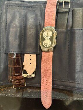 Philip Stein Teslar Steel Diamond Two Time Zone